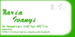 maria ivanyi business card